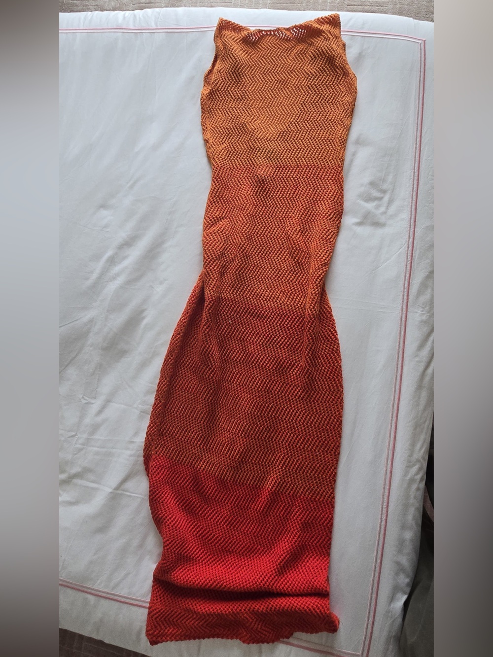 Maxi Crochet Dress in Burnt Orange